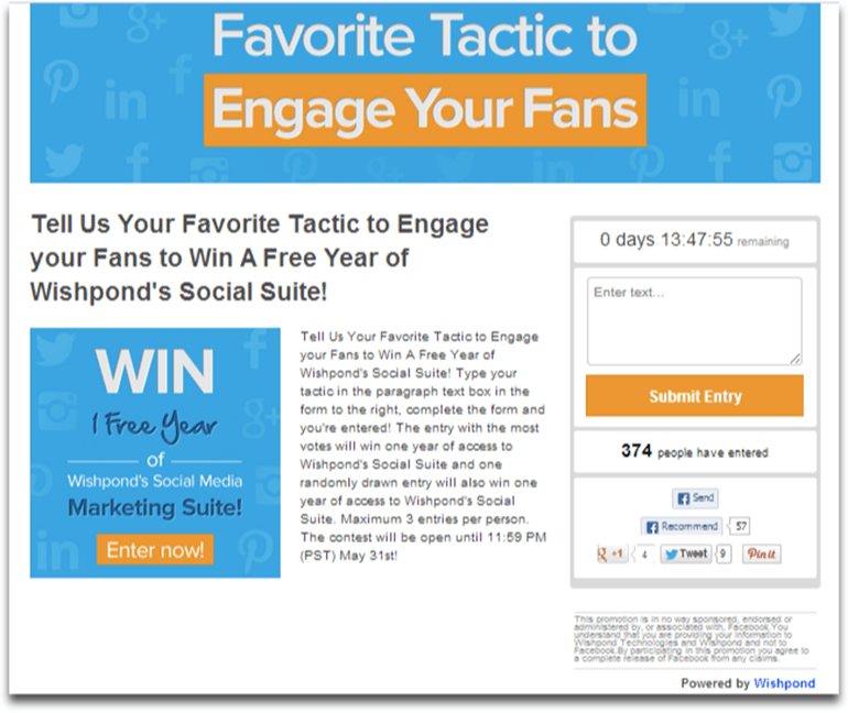 Wishpond: "Favourite Tactics to Engage your Fans"