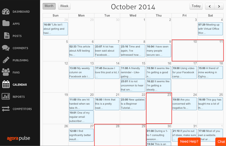 Viewing all your posts in a single calendar reason 1 A small business guide to managing your Facebook page with Agorapulse