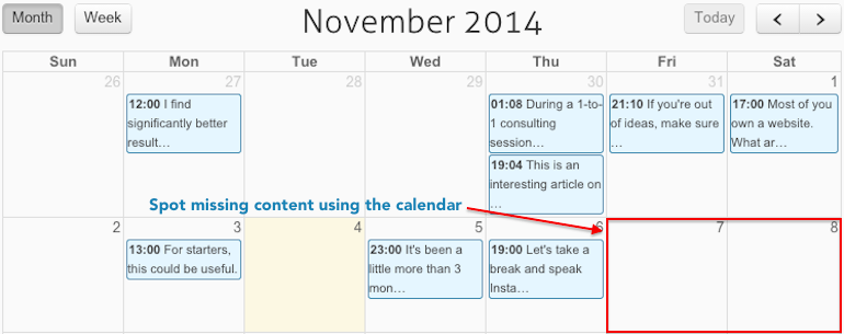 Viewing all your posts in a single calendar reason 3
