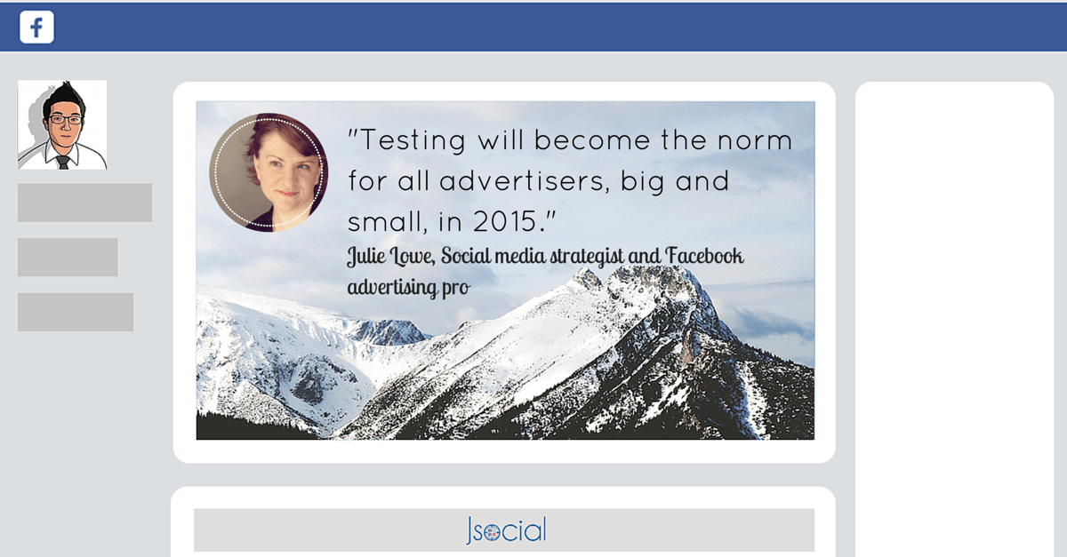 Julie Lowe's top Facebook ads tip in 2015
